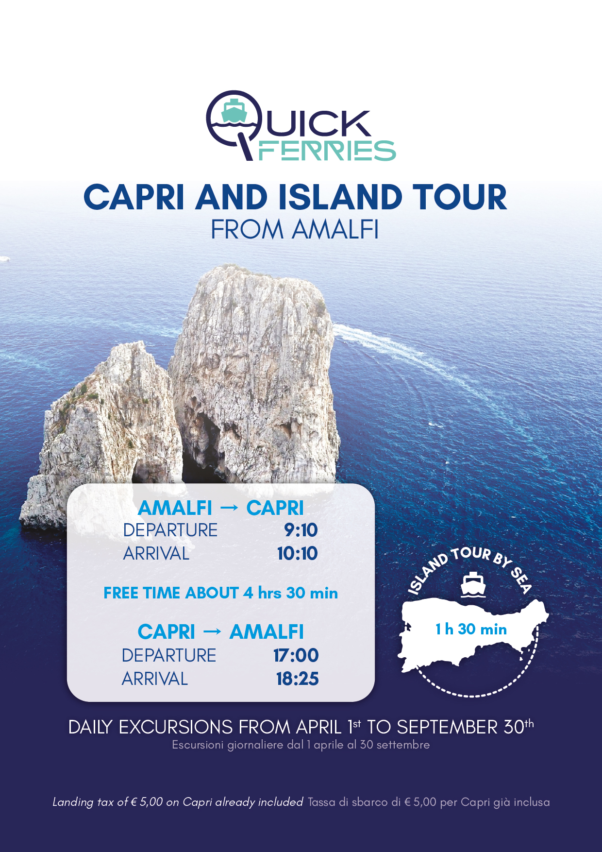Capri & Island Tour from Amalfi