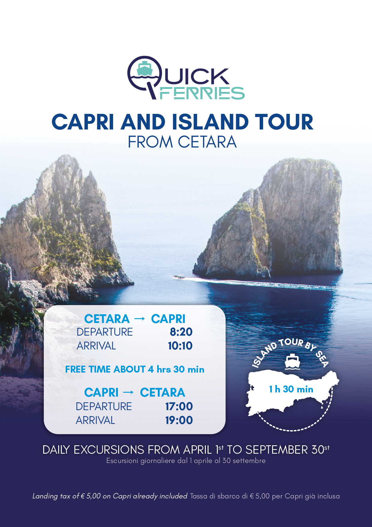 Capri & Island Tour from Cetara