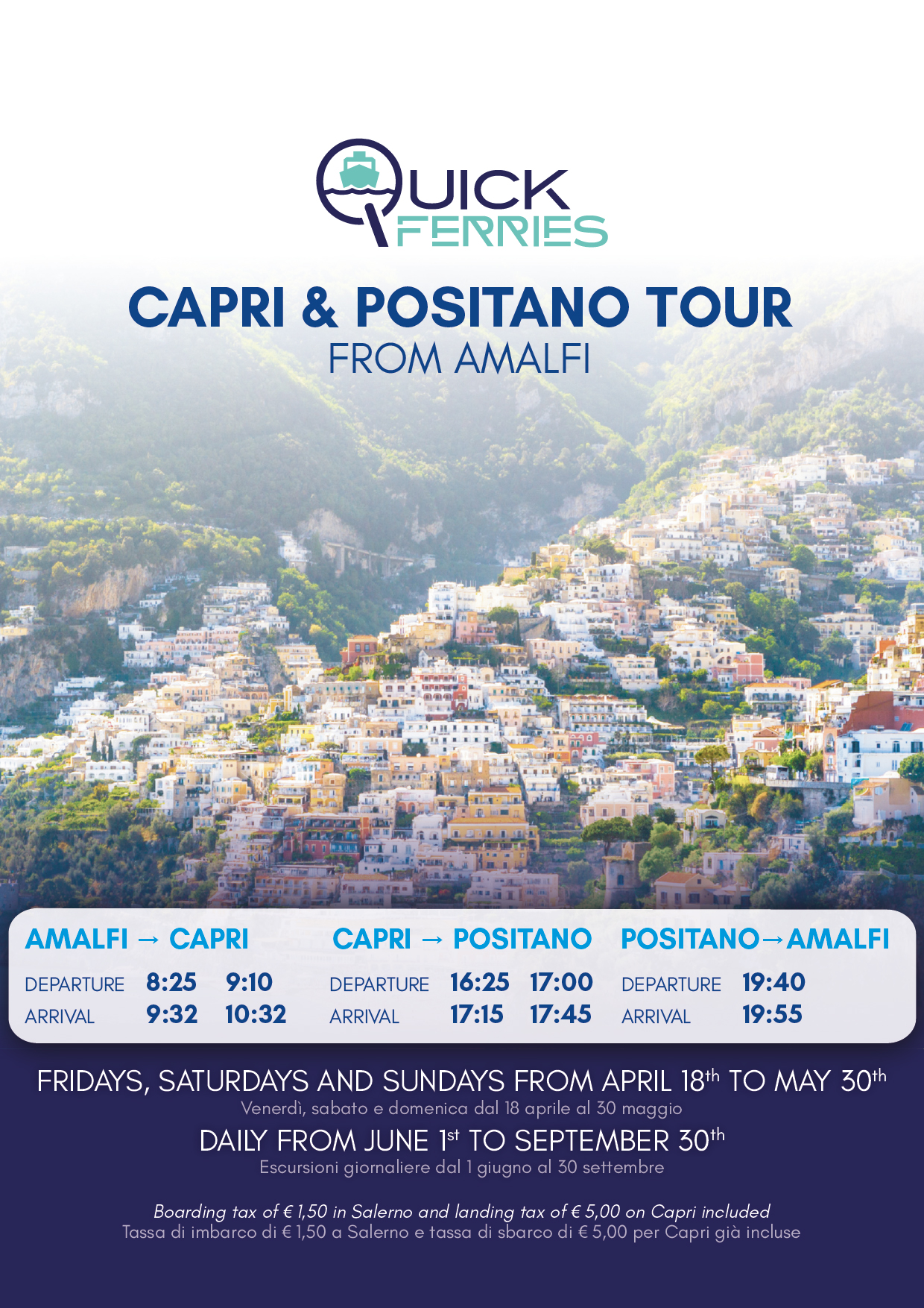 Capri & Positano Tour from Amalfi
