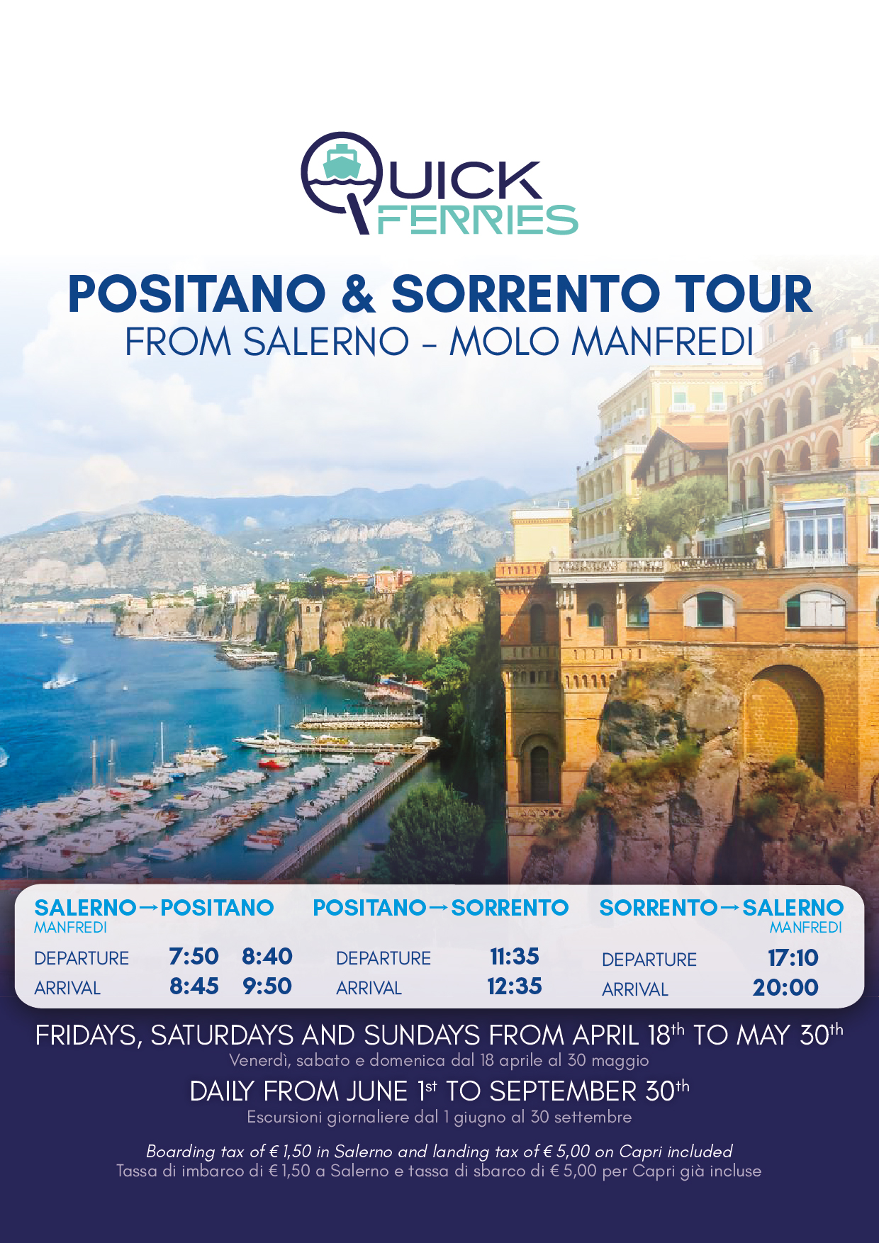Positano & Sorrento Tour from Salerno (Manfredi)