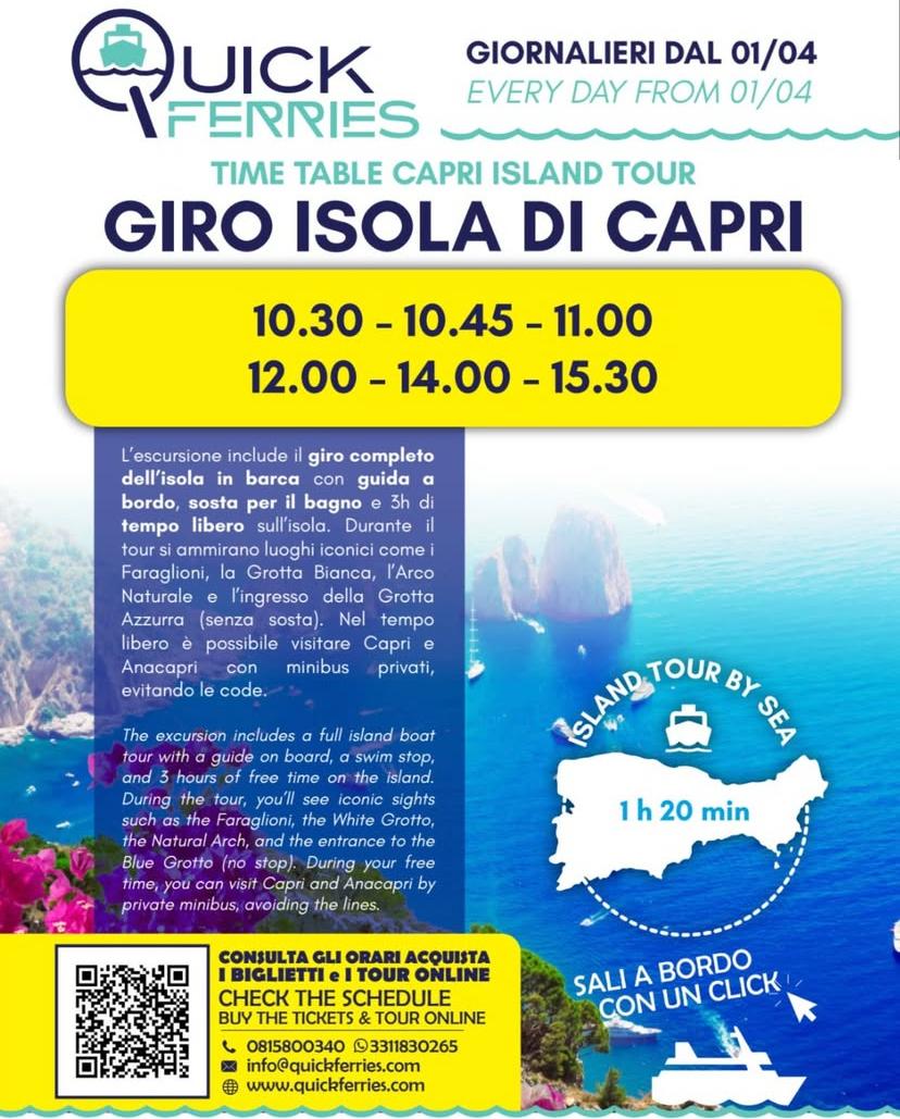 GIRO DELL’ISOLA – CAPRI ISLAND TOUR