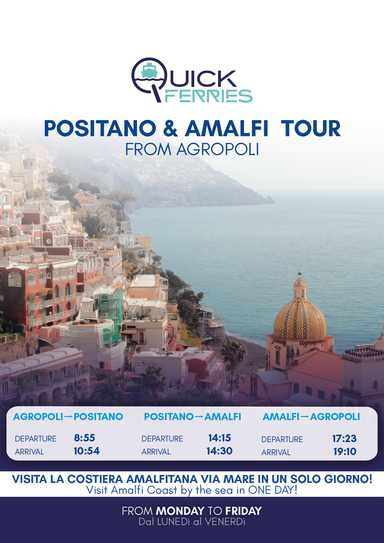 Positano & Amalfi Tour da Agropoli