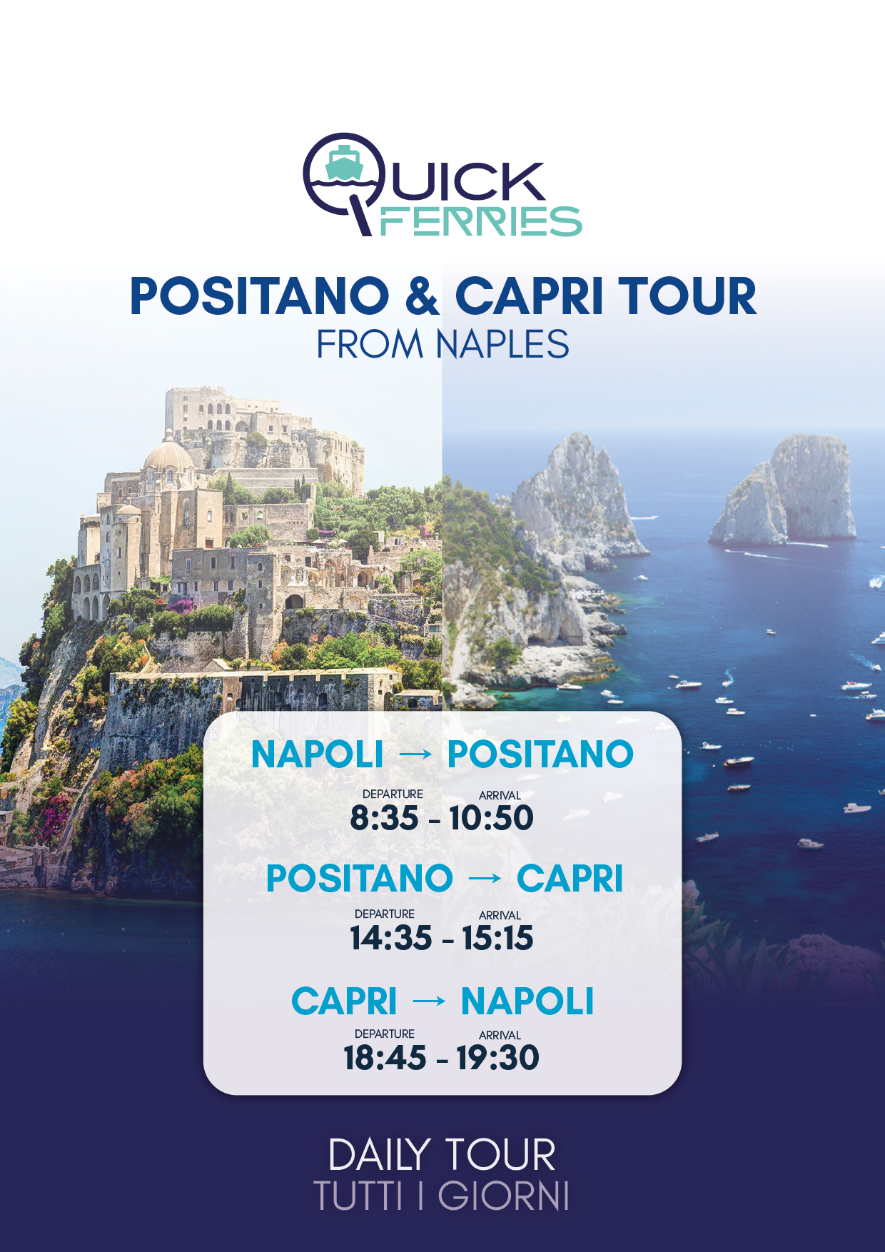 Tour Positano & Capri in one day from Naples