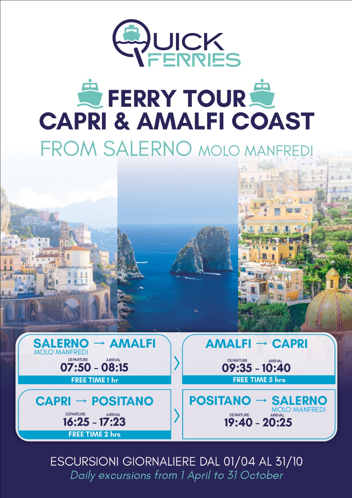 Amalfi Coast, Capri & Positano in ONE day